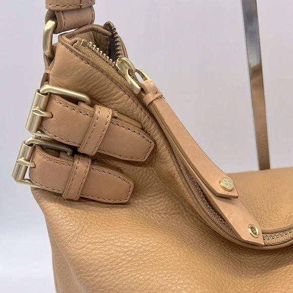 Cole Haan Avery Large Leather Hobo Shoulder Bag Tan Gold - Picture 5 of 16